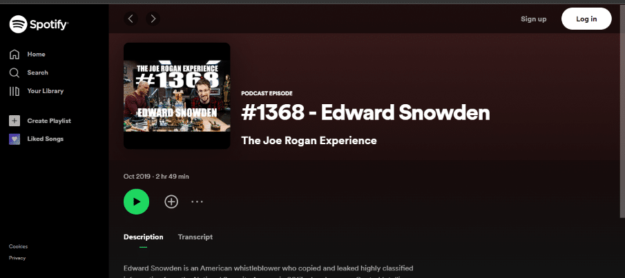Best Joe Rogan Experience Podcasts: Episode #1368 with Edward Snowden