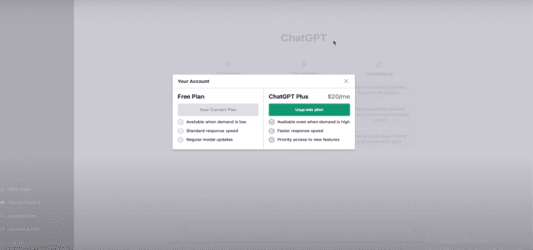 Upgrade To ChatGPT Plus Subscription