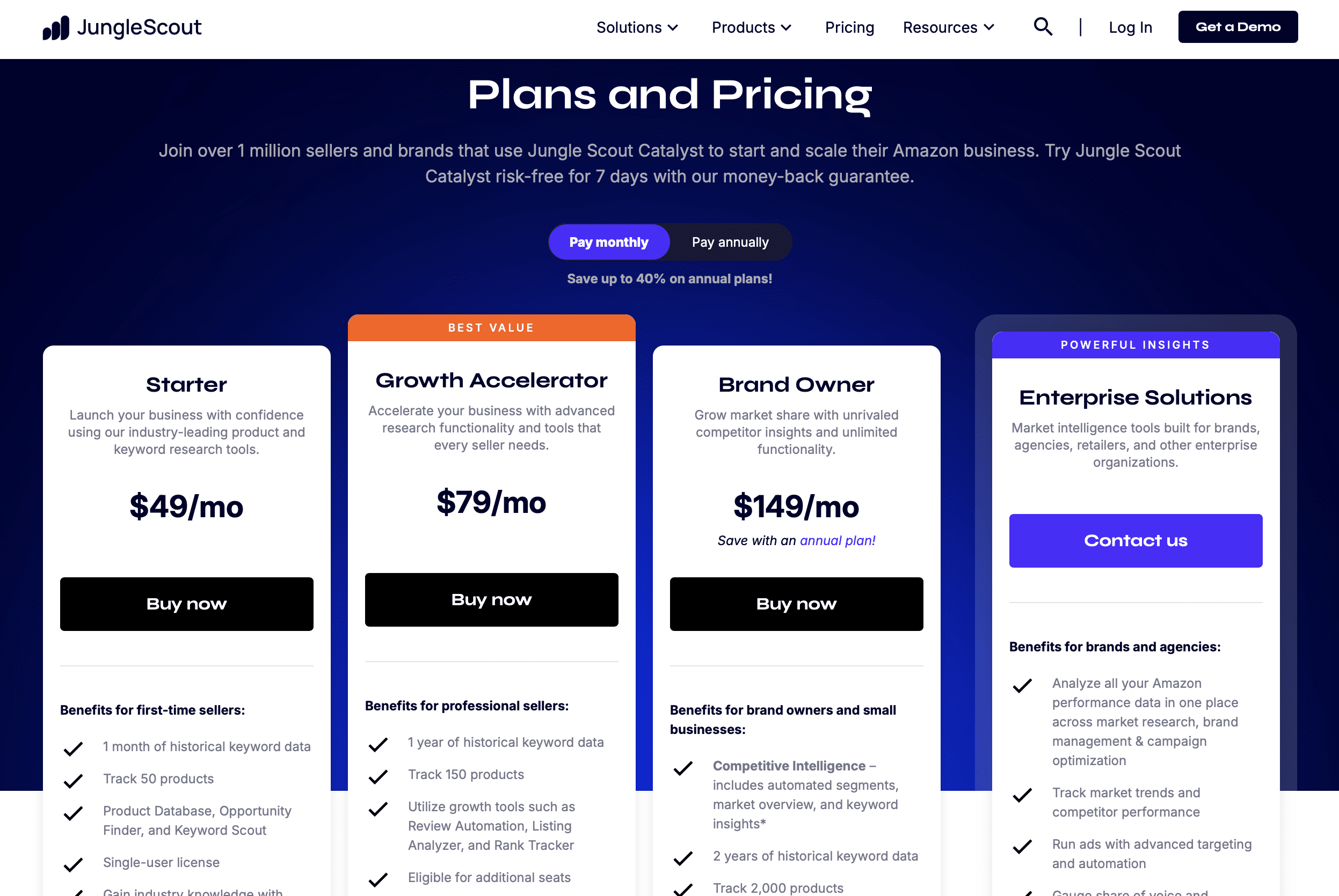 Jungle Scout Pricing Jungle Scout Pricing Plans