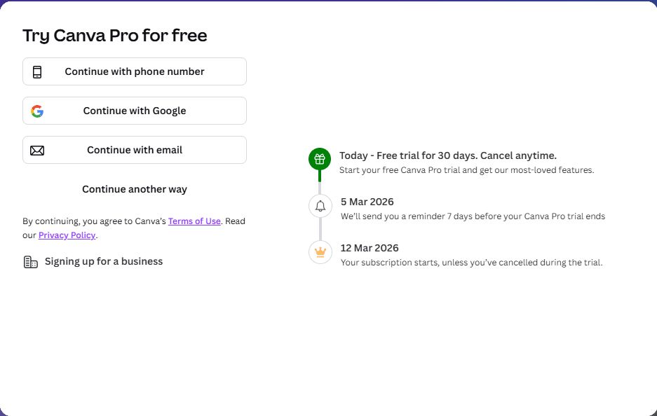 Sign Up On Canva