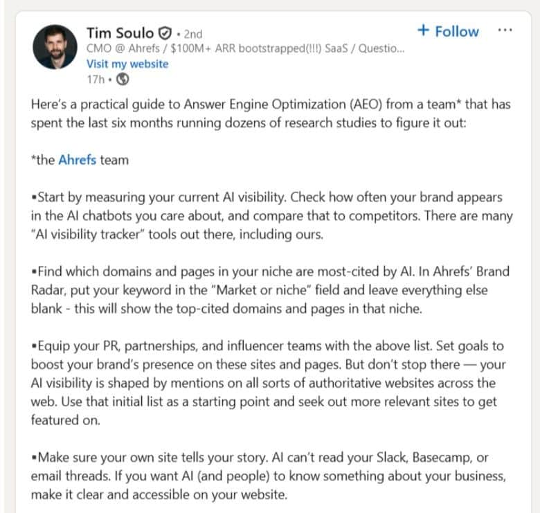 Example #1 - Tim Soulo (CMO @Ahrefs) Example #1 - Tim Soulo (CMO @Ahrefs)
