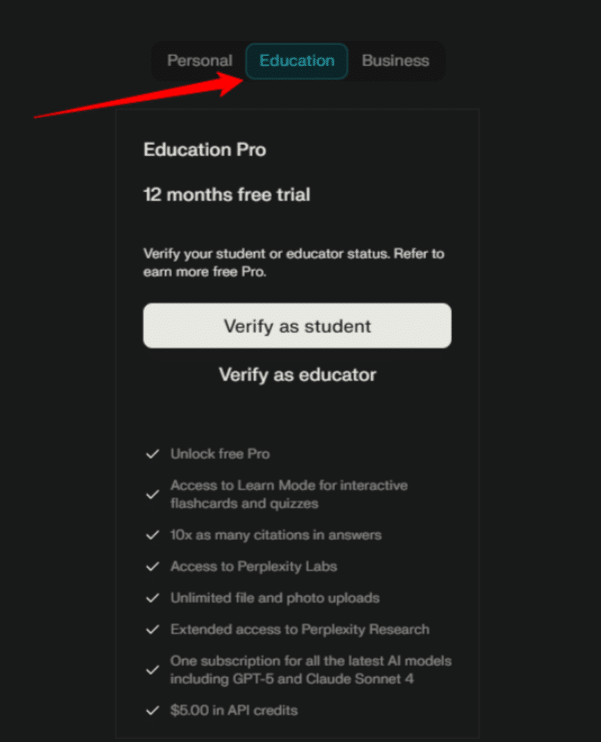 Select “Verify as Student” Select “Verify as Student”