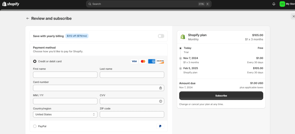 Shopify Checkout Page For Trial Shopify Checkout Page For Trial