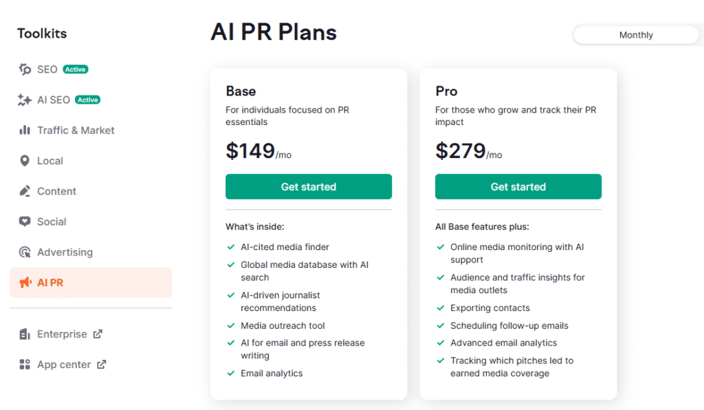 Semrush AI PR Toolkit