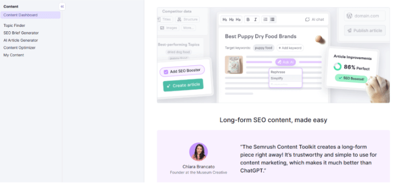 Semrush Content Marketing Toolkit: Best for SEO-Focused Growth Semrush Content Marketing Toolkit: Best for SEO-Focused Growth