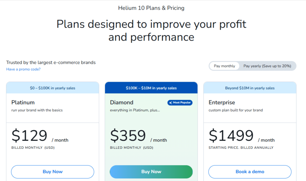 Helium 10 Chrome Extension Pricing Helium 10 Pricing