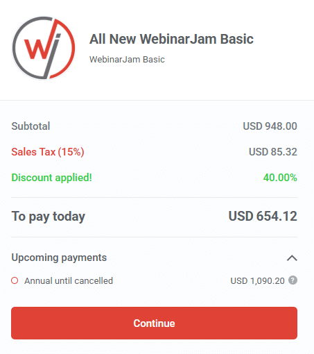 Check The Discounted Pricing & Click Continue Check The Discounted Pricing & Click Continue