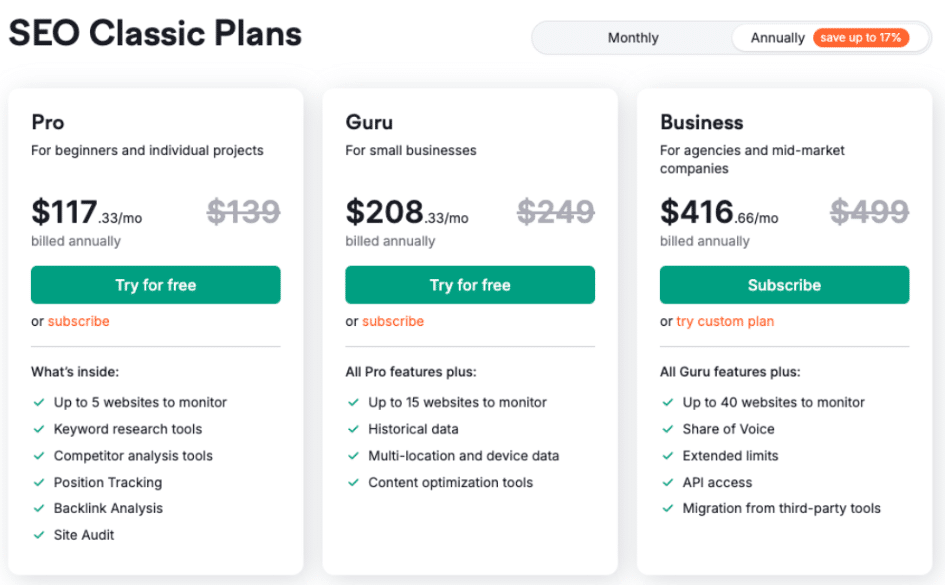 Semrush Classic Price & Plans Semrush Classic Price & Plans