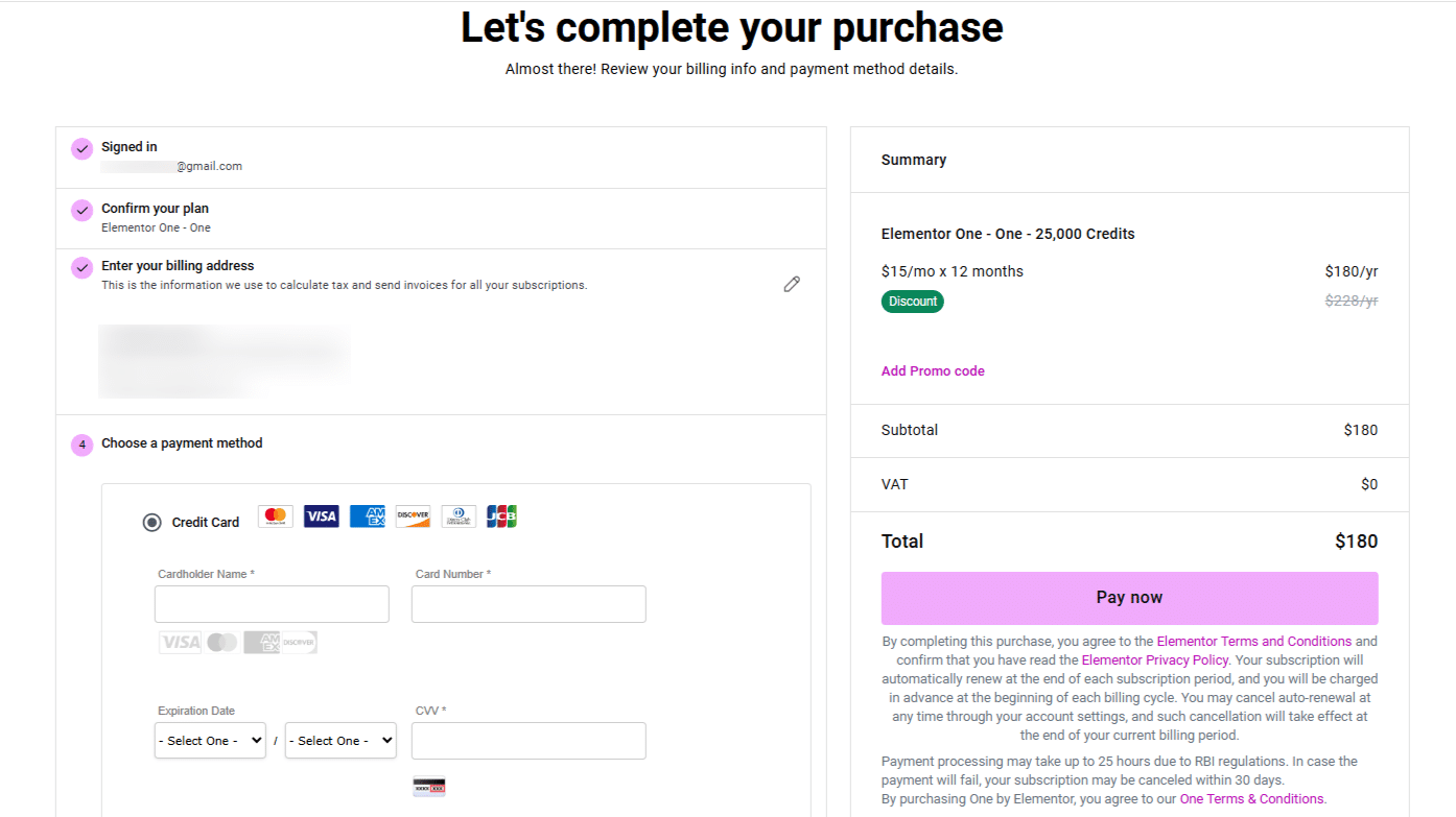 Elementor Checkout Page Elementor Checkout