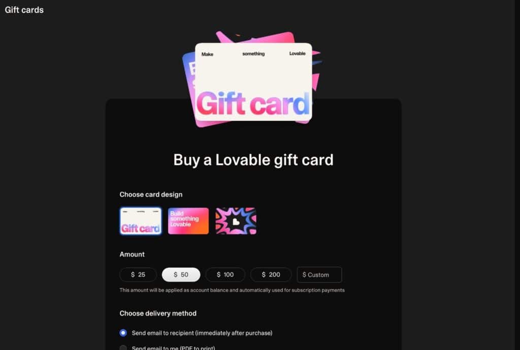 Lovable Gift Cards Lovable Gift Cards