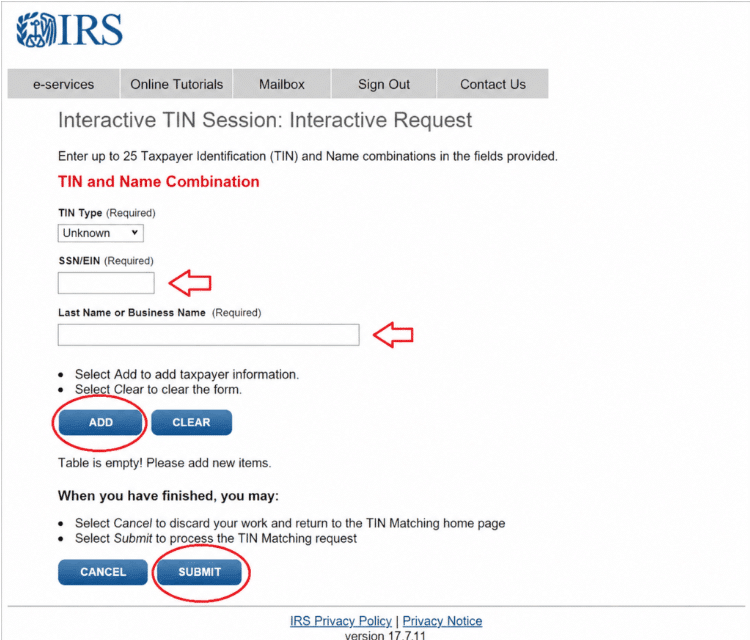 IRS TIN Matching Program IRS TIN Matching Program