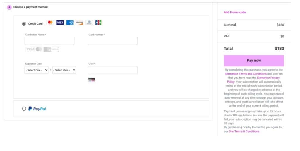 Choose A Payment Method On Elementor Choose A Payment Method On Elementor