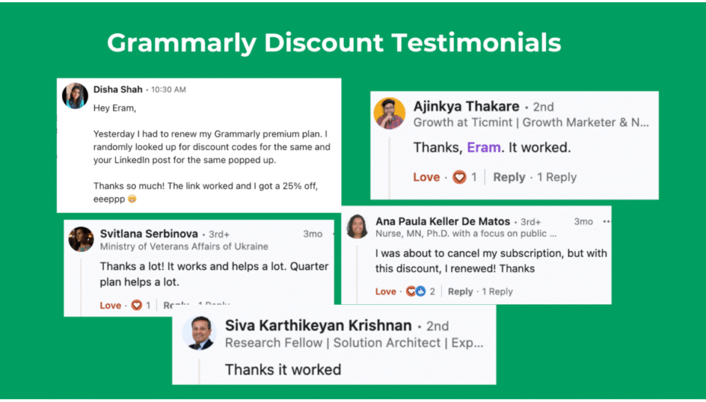 Grammarly Discount Testimonials Grammarly Discount Testimonials