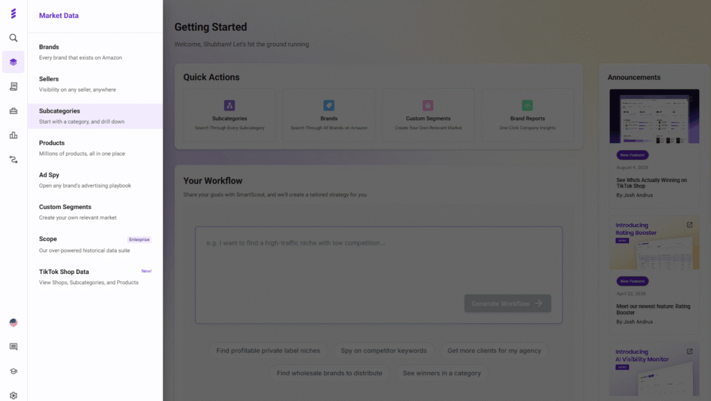SmartScout App Dashboard SmartScout App Dashboard