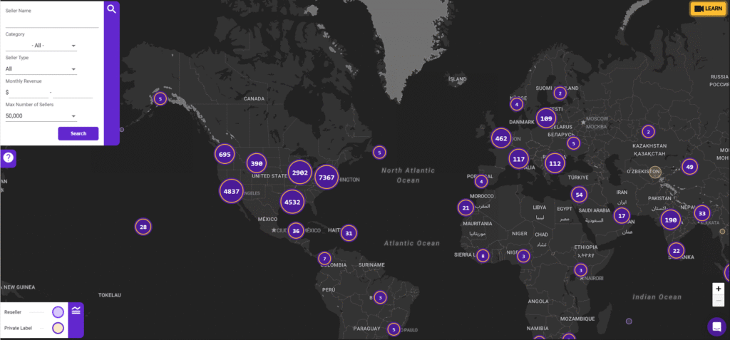 SmartScout Seller Map SmartScout Seller Map