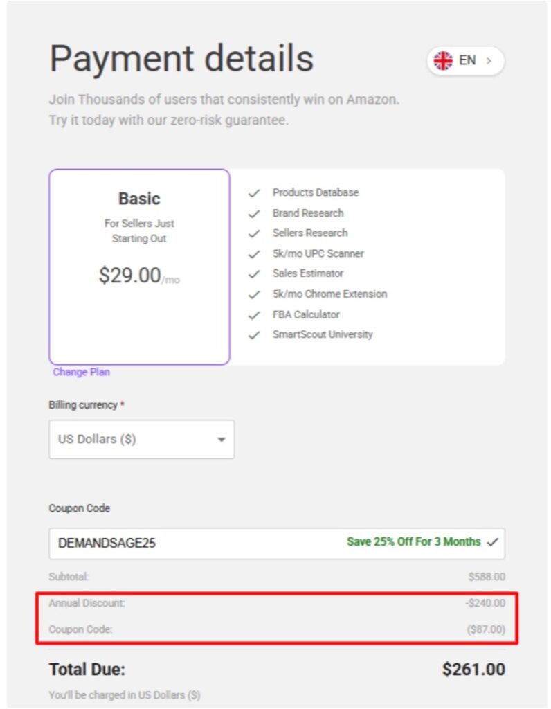 Apply Coupon on SmartScout Annual Plans Apply Coupon on SmartScout Annual Plans