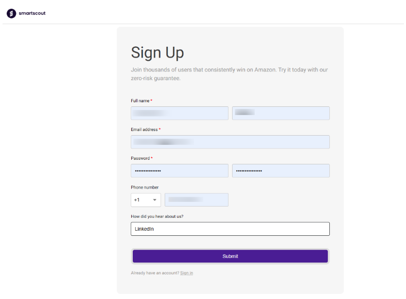 Sign Up on SmartScout Sign Up on SmartScout